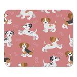 Mousepad Computer Notepad Office Dog with Funny Puppies Beagle Dalmatian Jack Russell Terrier Doggy Puppy Move Home School Game Player Computer Worker Inch