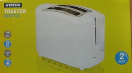 2 Slice White Toaster 750w Cool Touch Variable Browning Control Cancel Function