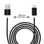 Câble Type C Pour Asus Telephone Rog Ii Câble Usb Tressé Nylon 1,3 Mètre Câble Charge/Synchro Rapide-Transfert De Données Type C - Noir