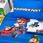 Super Mario Bros Double Bed Duvet Cover Set Reversible Gamer Bedding Set Karting