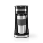Nedis Kaffemaskine | Filterkaffe | 0.4 l | 1 Kopper | Sort / Sølv