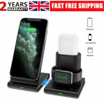 Seneo 3 In1 Qi Wireless Fast Charger Stand For Apple Watch Iphone 11 Pro /xs /xr