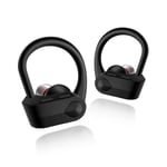 Fashion Bluetooth Earphone, Sports Wireless Earphones Ear Hook Colorful Mini HIFI Bluetooth V5.0 Earbud Wireless Headsets Head Phones Earphone (Color : Black)
