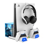 Ipega PS5 / PS5 Slim Multifunktionell Ställning - Vit