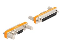 Delock - Seriell Adapter - Db-9 (Hona) With Nuts Till Db-25 (Hona) Skruvbar - Silver/Orange