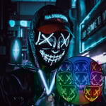 Halloween Colplay Purge Mask LED-ansiktsmasker för barn green