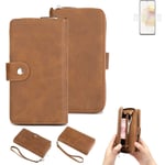 Wallet + Protective case for Motorola Moto G73 5G cover brown