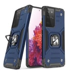 Wozinsky Ring Armor Case Kickstand Tough Robust Skydd för Samsung Galaxy S21 Ultra 5G - Blå