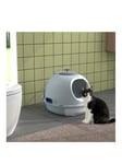 Pawhut Cat Litter Box With Litter Scoop Enclosed Drawer & Skylight -Blue