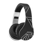 PowerLocus Wireless Bluetooth Over-Ear Stereo Foldable Headphones, Wired Headsets Noise Cancelling with Built-in Microphone for iPhone, Samsung, LG, iPad (Black/Silver)