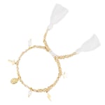 DARK Woven Friendship Bracelet With Charms White With Gold
