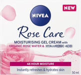 NIVEA Soft Rose 24h Day Cream 50 ml Face Care with Rose Water and Hyaluron Li...