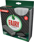 Addis Fairy Platinum Non Scratch Griddle Mate Dual Scourer for Oven Racks, BBQ's, Griddle Pans and Plates, Pack of 2, Grey 518947
