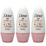 Dove invisible Care Anti-perspirant Roll On Water Lilly & Rose Scent 50ML  x 3