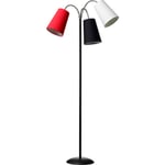 Nielsen Light Salsa golvlampa, svart med röd, svart och vit skärmar