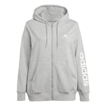 adidas Women Essentials Linear Full-Zip French Terry (Plus Size) Hooded Track Top, XXL Plus size