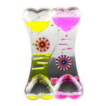 TPHJRM Double Heart Liquid Motion Bubble Drip Oil Hourglass Timer Clock Kids Toy Gift Hourglass timer