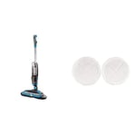 BISSELL SpinWave Mop 2052E, Titanium/Blue & 2131 Cleaning Pads, White