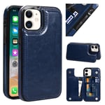 Compatible with iPhone 12 Wallet Case (iPhone 12/5.4 Inches, Blue)