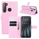 HTC Desire 20 Pro - Läderfodral / Plånboksfodral Pink
