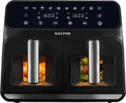 Salter EK5196GW Dual Air Fryer - Clear Viewing Windows, Dual-View Pro, Healthy F
