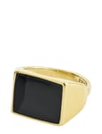Ecru Square Black Signet Ring Accessories Kids Jewellery Rings Gold Pilgrim