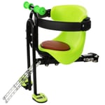 D&XQX Baby Bike Seat Front, Child Bike Seat Front Bicycle Front Seat, Baby Saddle Cushion Carrier Safety Stable Electric Bike Front Chair,Green