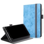 SINSO Universal Case for 7-8 Inch Tablet, Stand Folio Case Cover for All 7-8 Inch Tablet (Samsung Tab, iPad Mini, Fire 7-8,Lenovo Tab E7 7",Huawei MediaPad M5 Lite 8" & Other 7-8" Tablets), Sky Blue