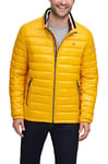 Tommy Hilfiger Men's Water Resistant Ultra Loft Down Alternative Puffer Jacket, Yellow Gold Wet Look, XL