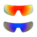 Walleva Fire Red + Ice Blue Polarized Lenses For Oakley Sutro Sunglasses