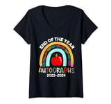 Womens End Of The Year Autographs 2023/2024 Last Day of School V-Neck T-Shirt