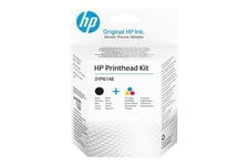 HP - 2 pakker - farve (cyan, magenta, gul), pigmenteret sort - original - printerhoved-udskiftningssæt