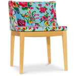 Chaise de salle à manger - Pieds transparents - Design à motifs - Mademoiselle Bois naturel - pc, Bois, Lin, Tissu, Plastique, Bois - Bois naturel
