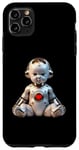 Coque pour iPhone 11 Pro Max big heart robs bébé robot science-fiction espace futur mars galaxy