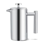 Niunion French Press Coffee Maker, 350ML Double Wall Stainless Steel Coffee Maker French Press Tea Pot with Filter