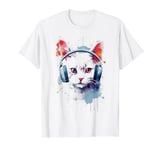 Cat Headphones Feline Fest Graphic Tees Men Women Boys Girls T-Shirt