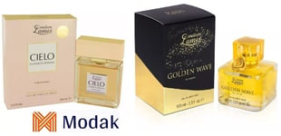Modak 2 Pack women Perfume Cielo Classico Donna, Golden Wave EDP 100ml