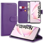 Galaxy Note 10 Lite Case, Galaxy Note 10 Lite Book Cover Premium PU Leather Flip Foil [Magnetic Protective] Wallet Case Cover [Credit Card Slot] for Samsung Galaxy Note 10 Lite [A81] (PURPLE)