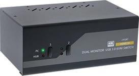 InLine KVM Desktop Switch - 2-vägs - Dual Monitor - HDMI - 4K - USB 3.0 - Audio (62652I)