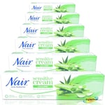 6x Nair SENSITIVE Hair Remover Cream LEGS & BODY Argan Oil & Aloe Vera 100ml
