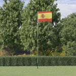 vidaXL Spaniens flagga och flaggstång 5,55 m aluminium 3147138