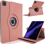 Rotate Case for Apple iPad Pro 11 (2021), Air 4 (2020) & Pro 11 2018/2020 Leather Smart Cover (Rose Gold)