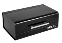 Xbopetda Stainless Steel Bread Box, Bread Bin Bread Storage for Kitchen Countertop, Dry Food Storage Container - Ideal for Storing Bread Loaf, Dinner Rolls, Pastries, Baked Goods & Crackers (Black)