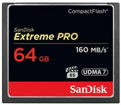 Compact Flash 64 GB Sandisk Extreme Pro, 160/150 MB/sek
