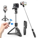 Selfiepinne/mobilstativ med fjärrkontroll Kamera- och Gopro-kompatibel