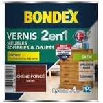 BONDEX Vernis à bois intérieur et extérieur - Chene foncé satin - 0,25L