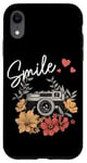 iPhone XR Photographer Smile Vintage Camera Flowers Photography Case