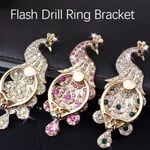 Mobile Phone Diamond Metal Stand Holder For Finger Ring Mo Big Peacock