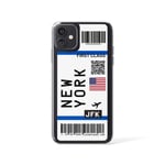 Cute First Class Airplane Ticket Phone Case for iPhone 11Pro Max 7 8 Plus X XR XS Max Flight Note Letter Soft Silicone Back Cover - NEW YORK-for iPhone 11Pro Max
