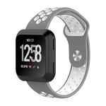 Fitbit Versa klockarmband silikon dubbelfärgad - Grå och vit